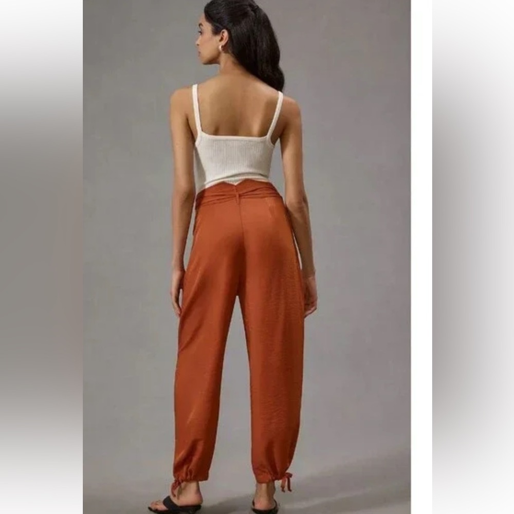 Tiny-Anthropologie - Heidi Tie Rust Drawstring High-Waist Pants - Picture 2 of 13